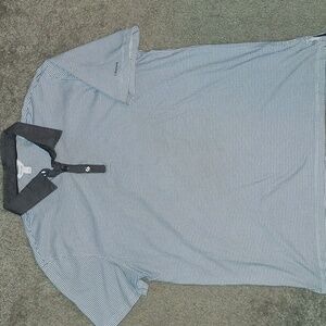 Calvin Klein Black and White Checkered Polo Shirt